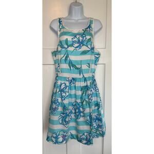Lilly Pulitzer Sandrine Dress Shorely Blue Tossing the Line‎ Size 12